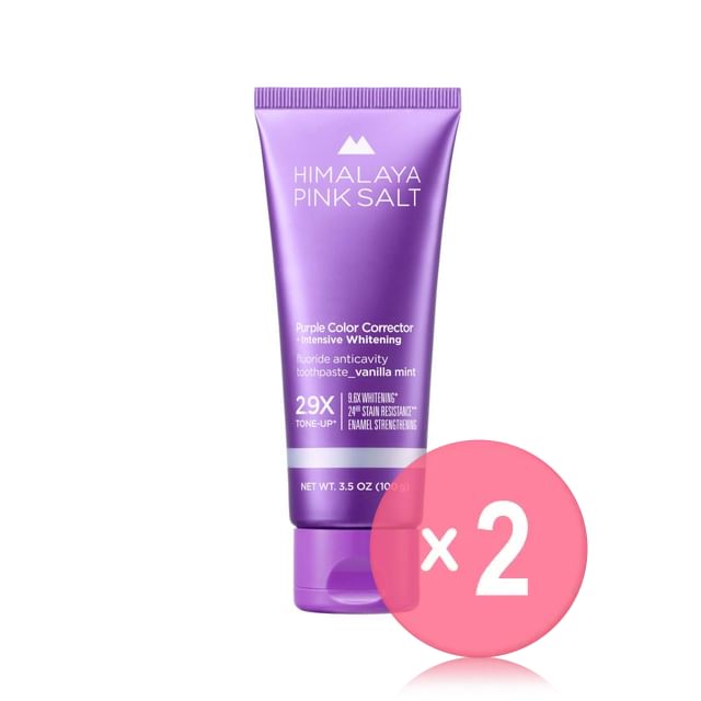HIMALAYA PINKSALT-Purple Color Corrector Intensive Whitening Toothpaste 2pcs Bundle Set