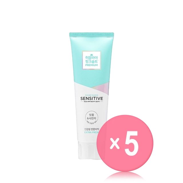 HIMALAYA PINKSALT-Sensitive Toothpaste - 2 Types 5pcs Bundle Set-Extra Fresh X 5 Pcs