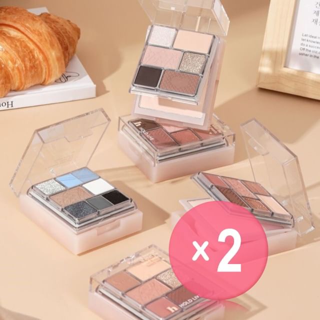 HOLD LIVE-2 in 1 Eyeshadow Blusher Palette - 5 Types 2pcs Bundle Set