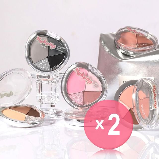 HOLD LIVE-Little Mind Mist Eyeshadow Palette - 6 Type 2pcs Bundle Set