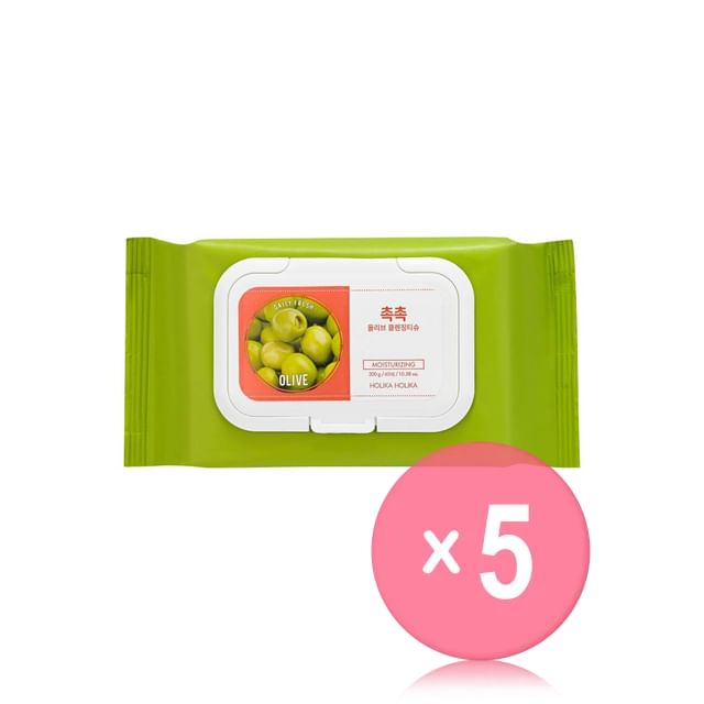 HOLIKA HOLIKA-Daily Fresh Olive Cleansing Tissue 60pcs 5pcs Bundle Set