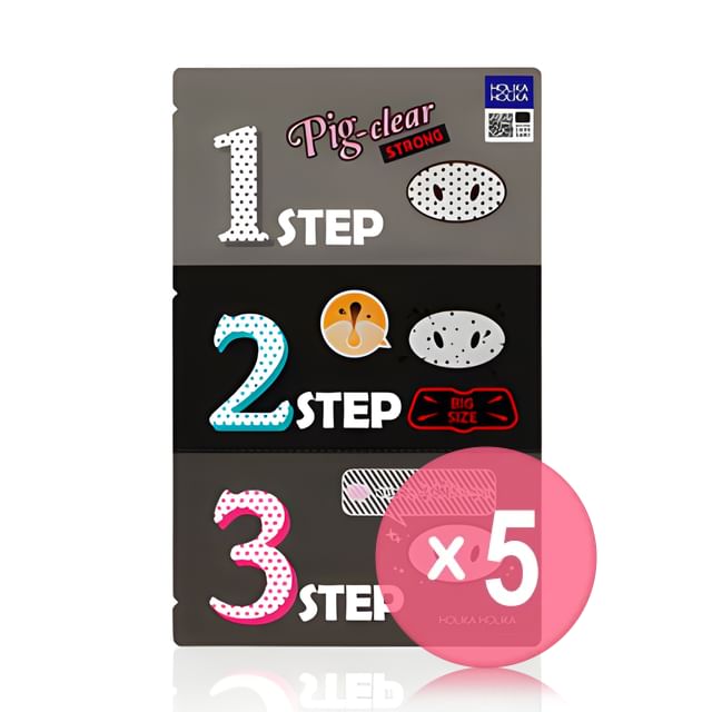 HOLIKA HOLIKA-Pig Clear Black Head 3-Step Kit Strong 5pcs Bundle Set