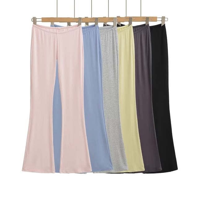 Hollahop-High Rise Plain Flared Pants