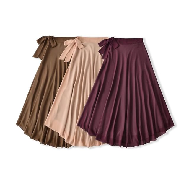 Hollahop-High Rise Plain Maxi A-Line Skirt