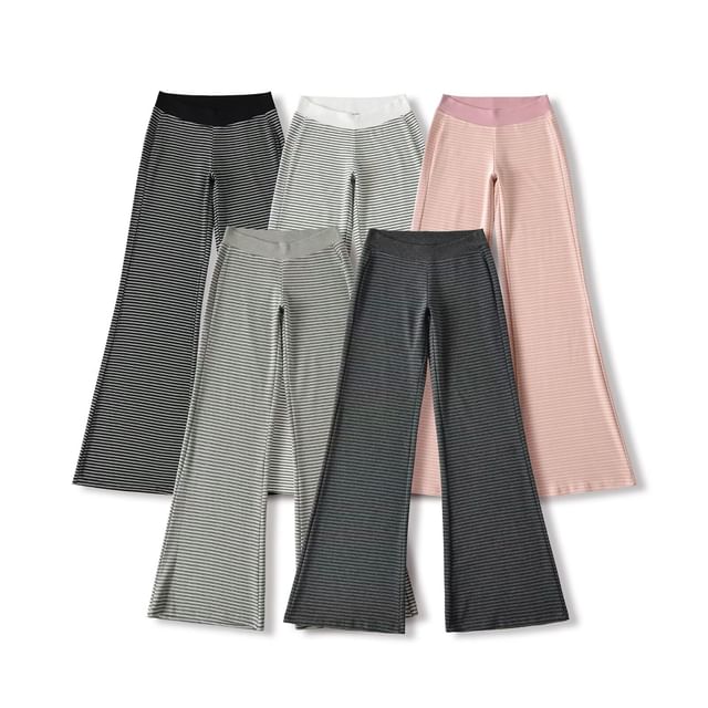 Hollahop-High Rise Striped Flared Pants