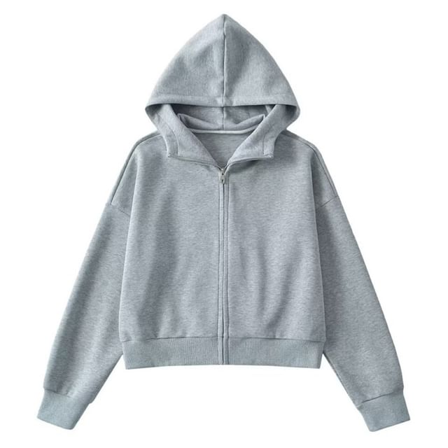 Hollahop-Plain Zip Hoodie
