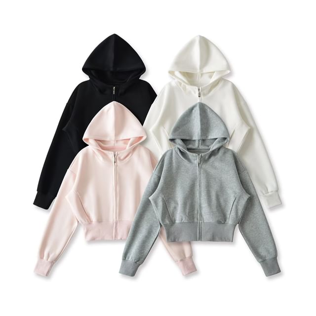 Hollahop-Plain Zip Hoodie