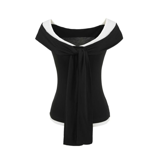 Hollahop-Sleeveless V-Neck Tie Front Crop Top