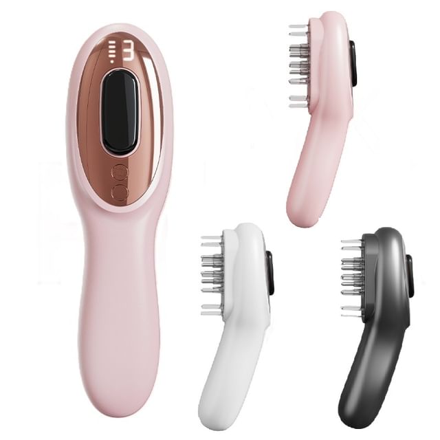 HOMTEC-Brosse capillaire massante avec luminothérapie et applicateur dhuile - rechargeable