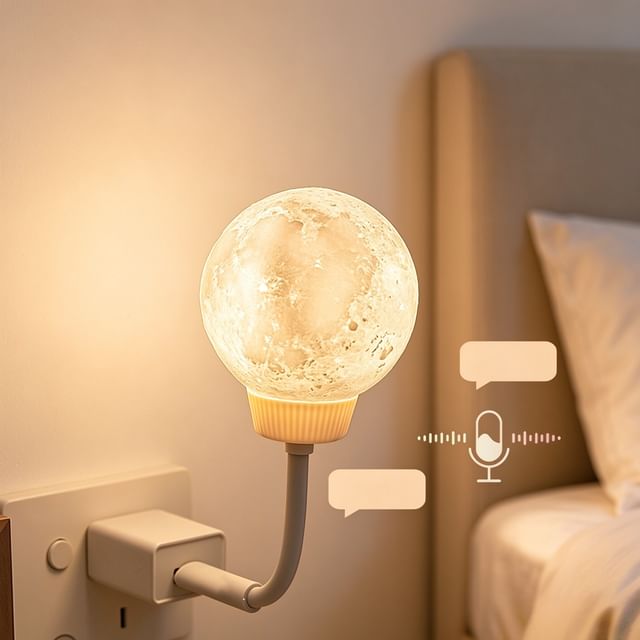 HOMTEC-USB Rechargeable Moon Night Lamp