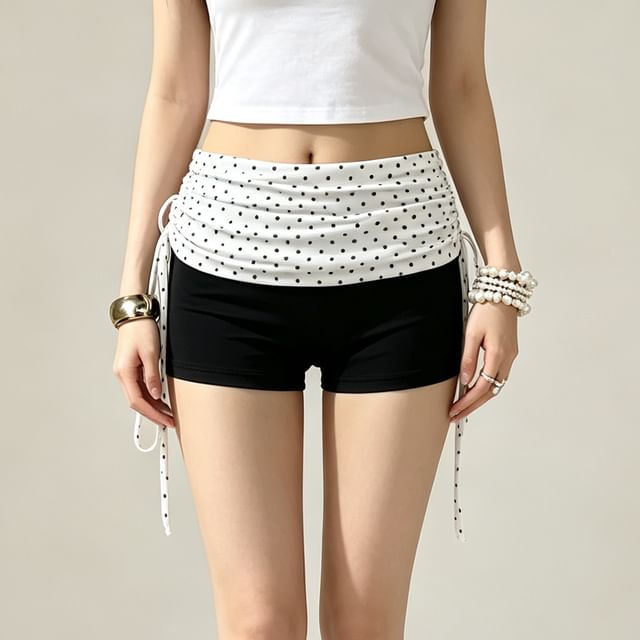 Honet-Low Rise Polka Dot Hot Pants