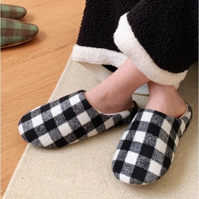 Honkizz-Gingham Home Slippers