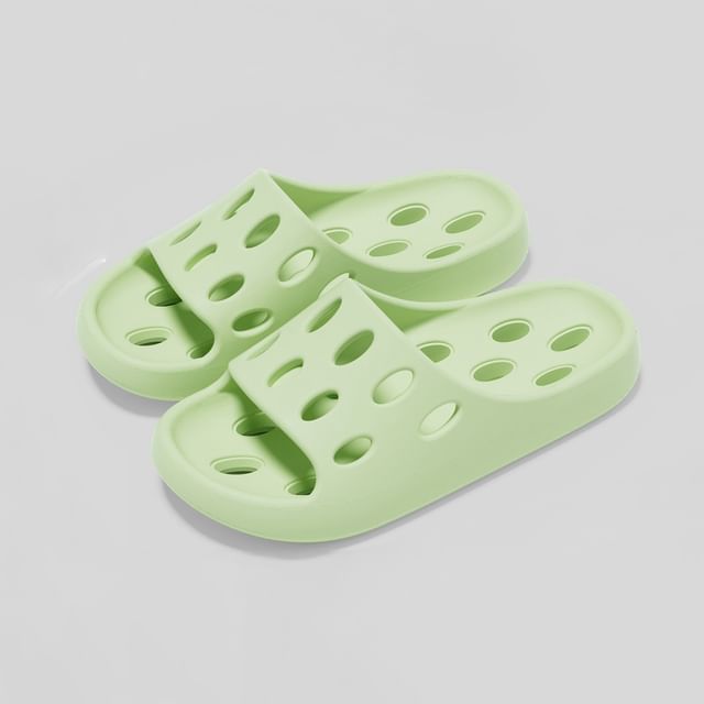 Honkizz-Plain Perforated Bathroom Slippers