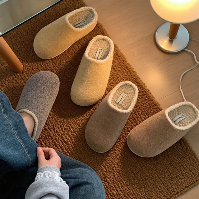 Honkizz-Platform Fleece-Lined Home Slippers