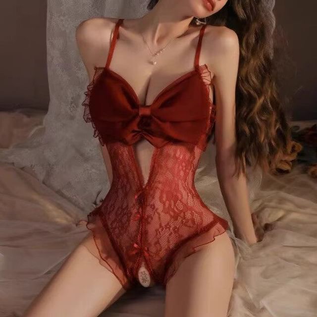 Hotty-Lingerie Lace Bodysuit Top Set