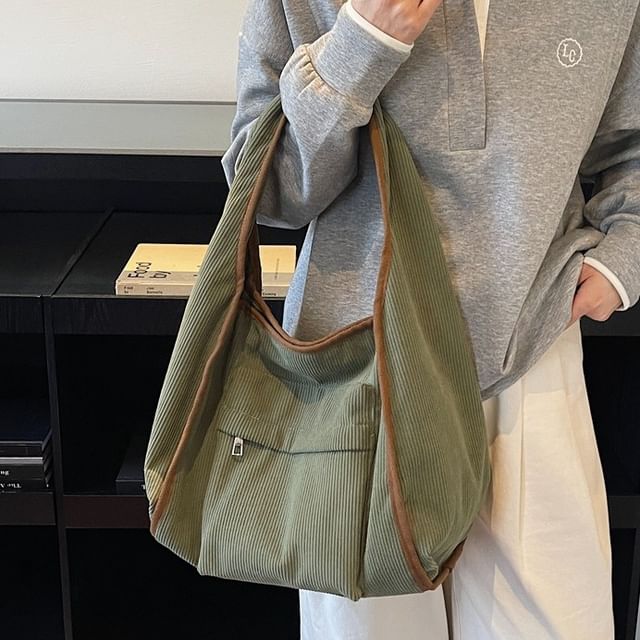 HOVERUP-Contrast Trim Tote Bag