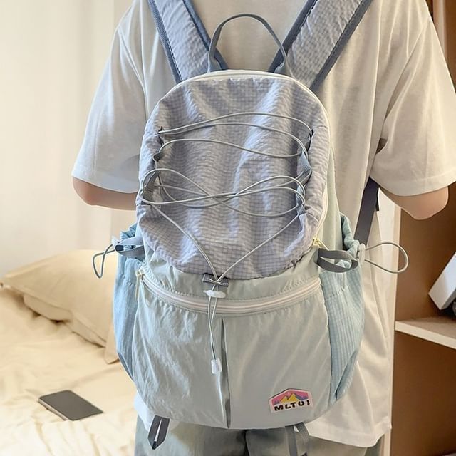 HOVERUP-Plaid Bungee Cord Backpack