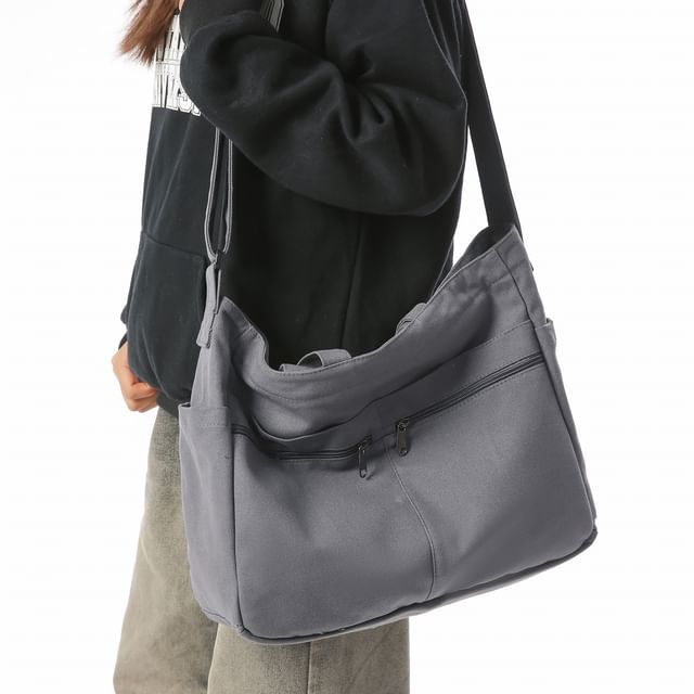 HOVERUP-Plain Canvas Shoulder Bag