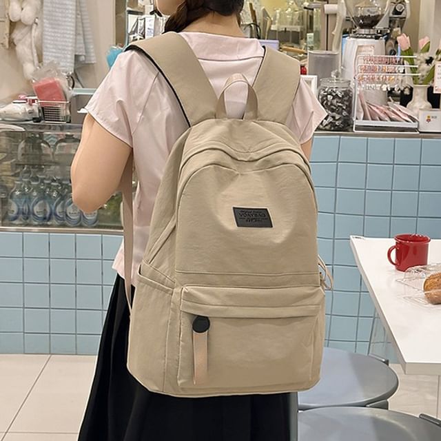 HOVERUP-Plain Nylon Laptop Backpack