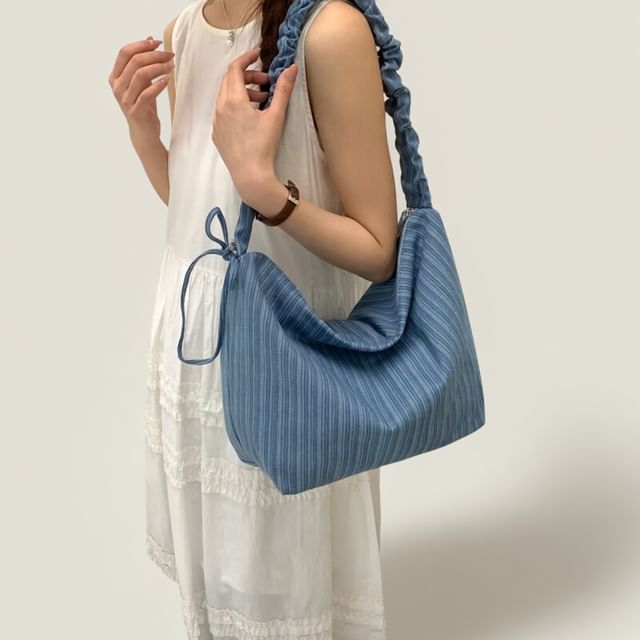 HOVERUP-Striped Denim Crossbody Bag