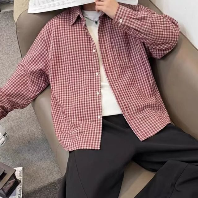Hushgrain-Long-Sleeve Gingham Check Shirt