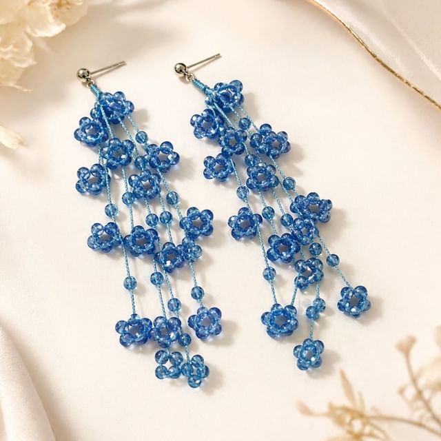 Hyeeun-Beaded Fringed Drop Earring