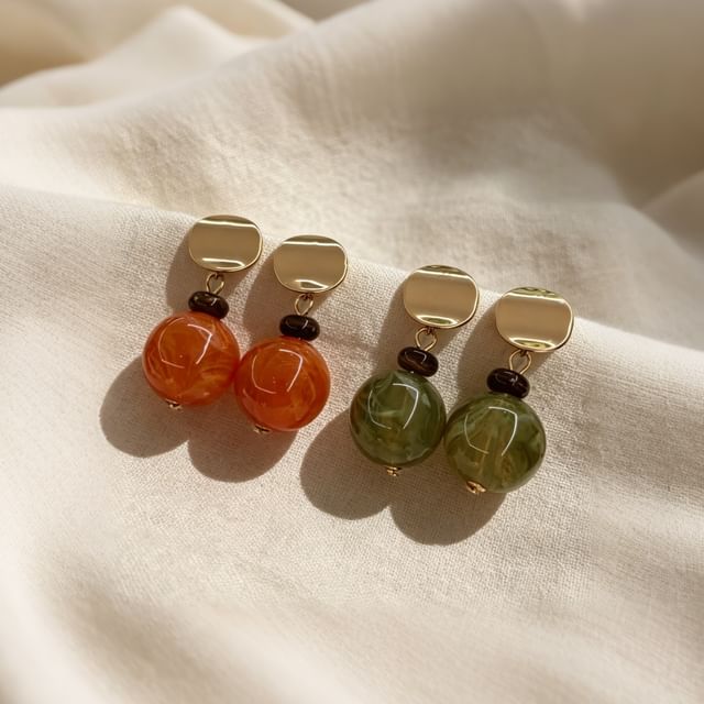 Hyeeun-Glazed Ball Drop Earring