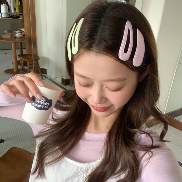 Hyeeun-Plain Hair Clip Set