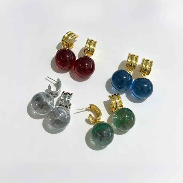 Hyeeun-Sphere Half Hoop Earring