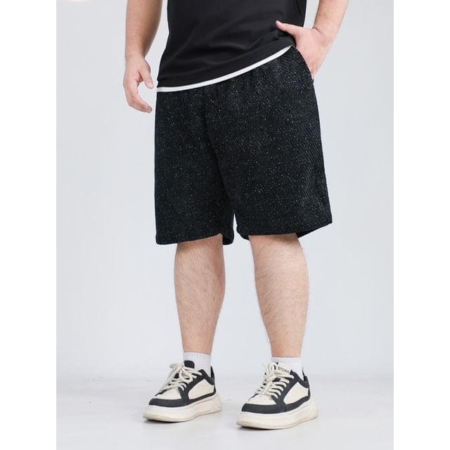 HypeFab-Elastic Waist Speckle Shorts