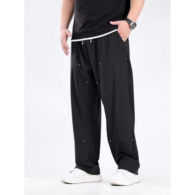 HypeFab-High Waist Plain Wide Leg Pants
