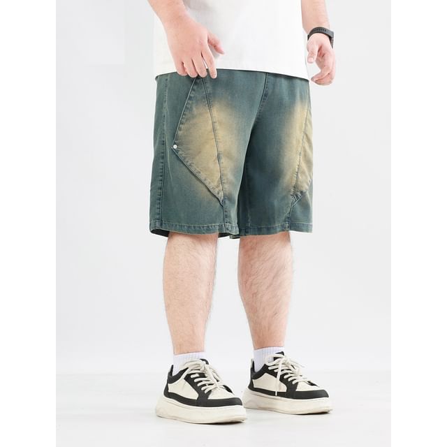 HypeFab-Mid Rise Washed Denim Shorts
