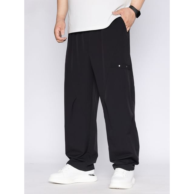HypeFab-Plus Size High Waist Plain Loose Fit Sweatpants