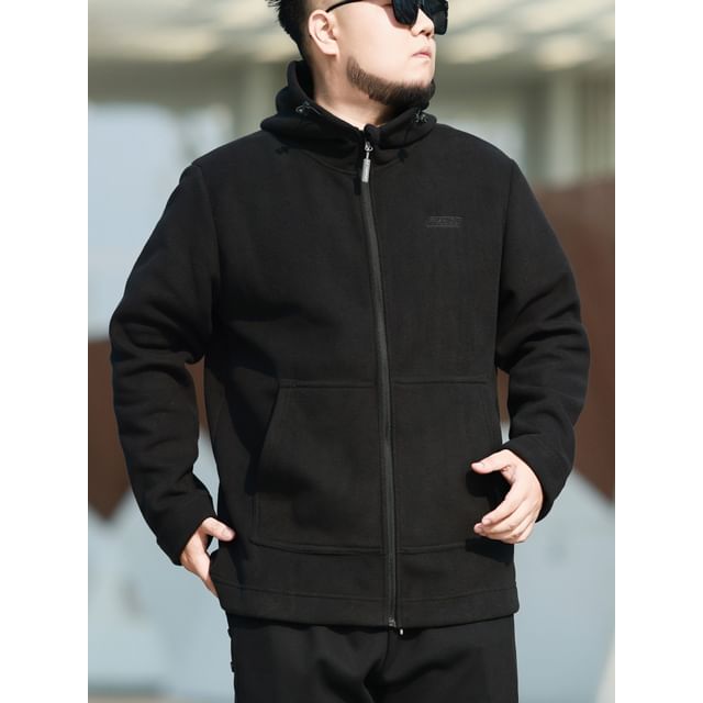 HypeFab-Plus Size Stand Collar Zip Jacket