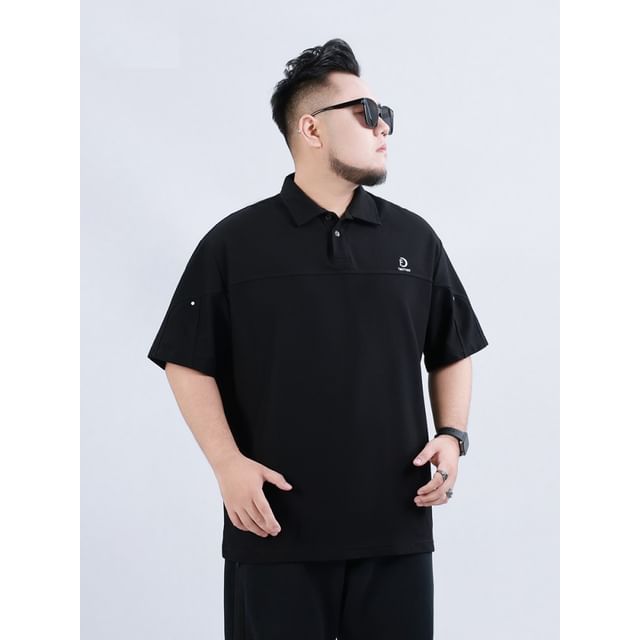 HypeFab-Short-Sleeve Plain Polo Top