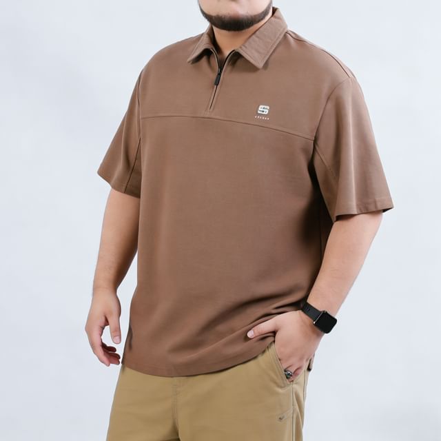 HypeFab-Short-Sleeve Plain Polo Top