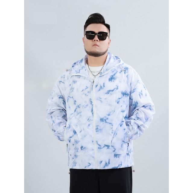 HypeFab-Tie Dye Hooded Zip-Up Jacket