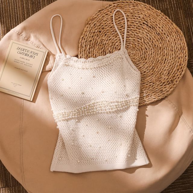 Iasia-Beaded Knit Camisole Top
