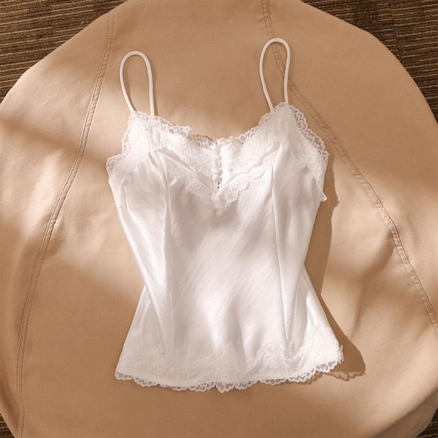 Iasia-Lace Trim Camisole Top