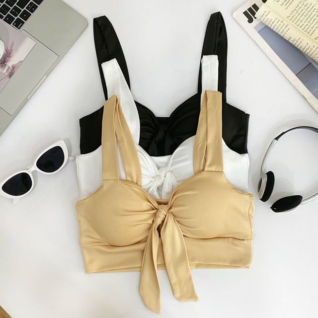 Iasia-Plain Tie-Up Bra Top