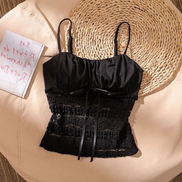 Iasia-Smocked Plain Camisole Top