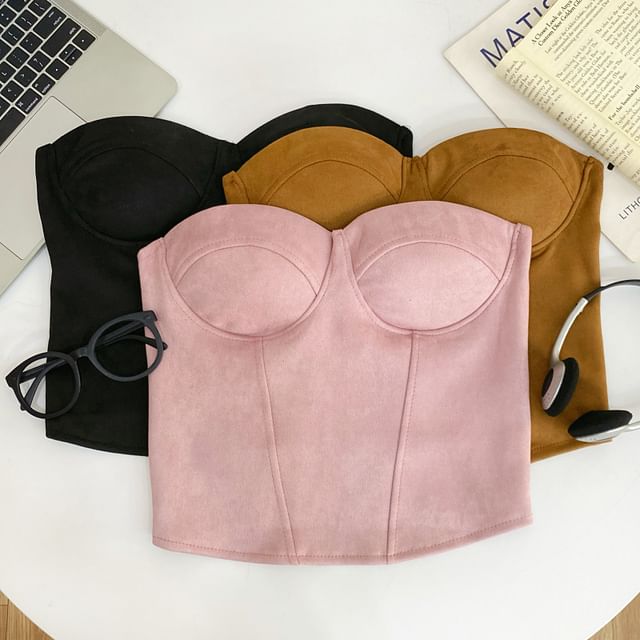 Iasia-Strapless Plain Bustier Top