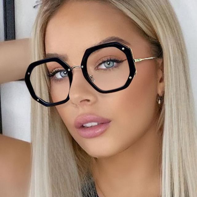 iLANURA-Oversized Hexagon Frame Glasses