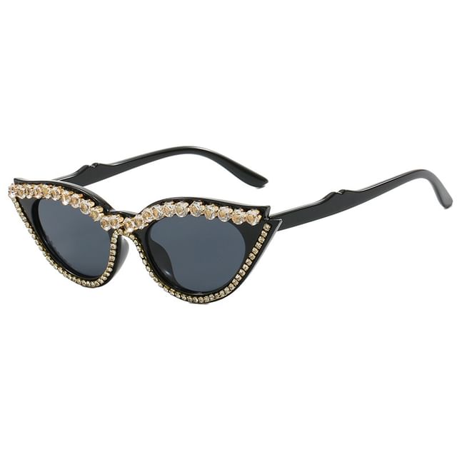 iLANURA-Rhinestone Cat Eye Sunglasses