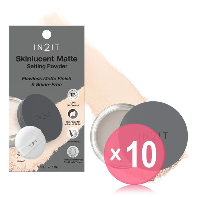 IN2IT-Skinlucent Matte Setting Powder Natural Beige Mini 10pcs Bundle Set