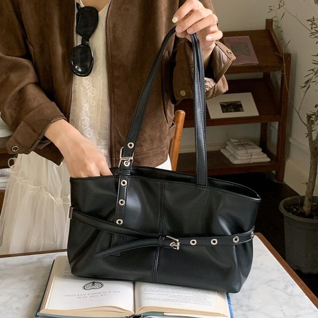 Indenis-Belted Tote Bag