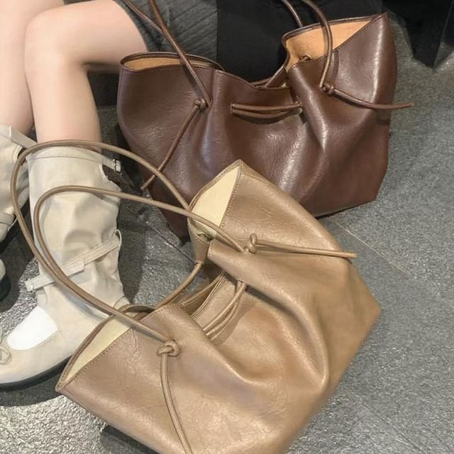 Indenis-Faux Leather Tote Bag