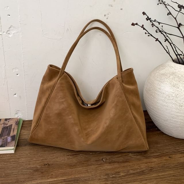 Indenis-Faux Leather Tote Bag