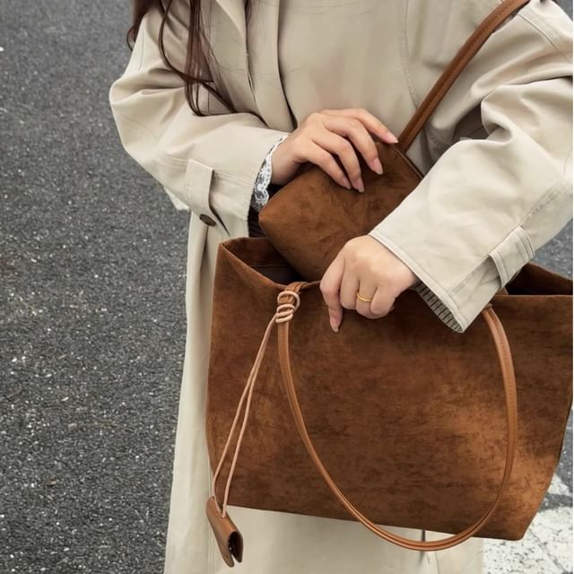 Indenis-Faux Suede Tote Bag