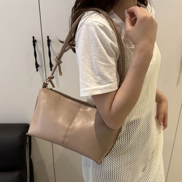 Indenis-Knotted Strap Panel Shoulder Bag